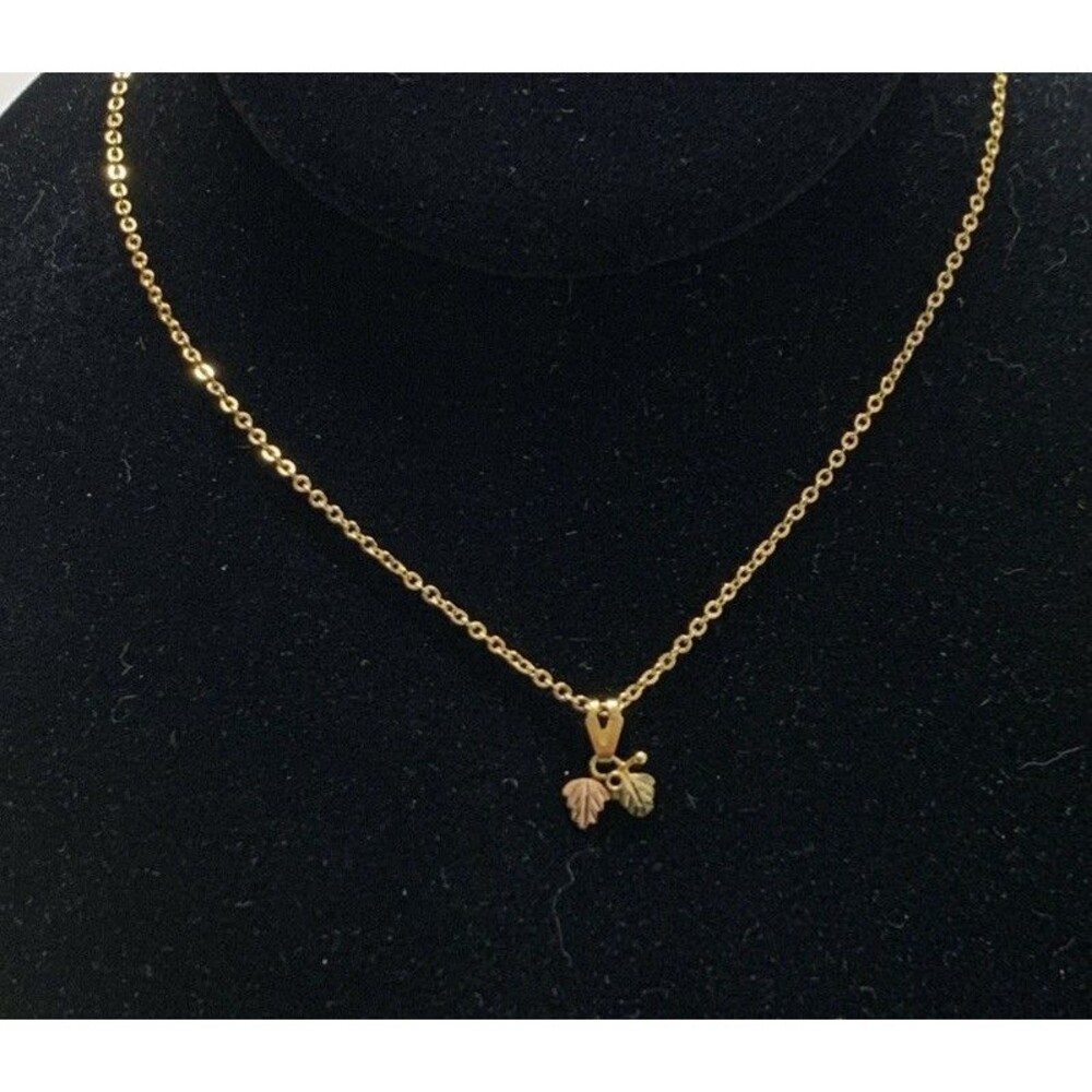 Vintage 12K Black Hills Gold Leaf Necklace Pendant Only